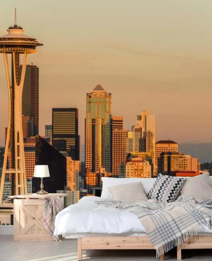 Seattle in the Evening Wallpaper Seattle in the Evening Wallpaper