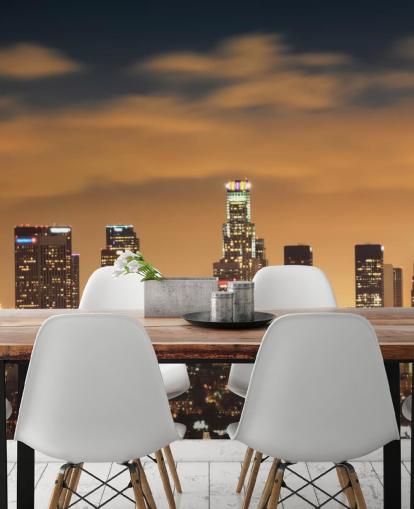 Los Angeles Skyline Sunset Los Angeles Skyline Sunset Wallpaper 