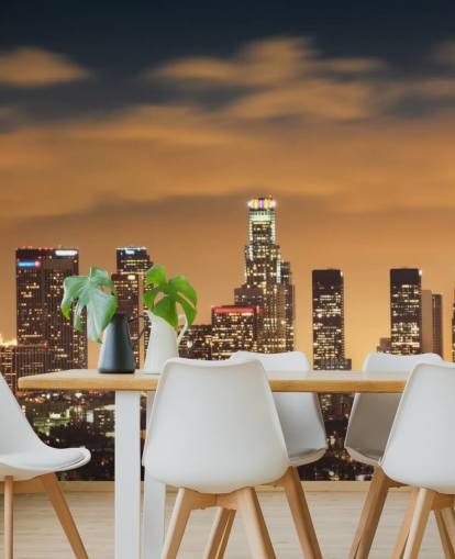 Los Angeles Skyline Sunset Los Angeles Skyline Sunset Wallpaper 