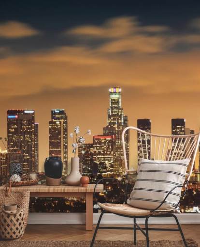 Los Angeles Skyline Sunset Los Angeles Skyline Sunset Wallpaper 