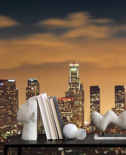 Los Angeles Skyline Sunset Los Angeles Skyline Sunset Wallpaper 