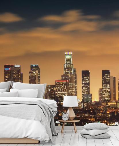 Atardecer en el horizonte de Los Angeles Skyline Sunset Wallpaper Atardecer en el horizonte de Los Angeles Skyline Sunset Wallpaper