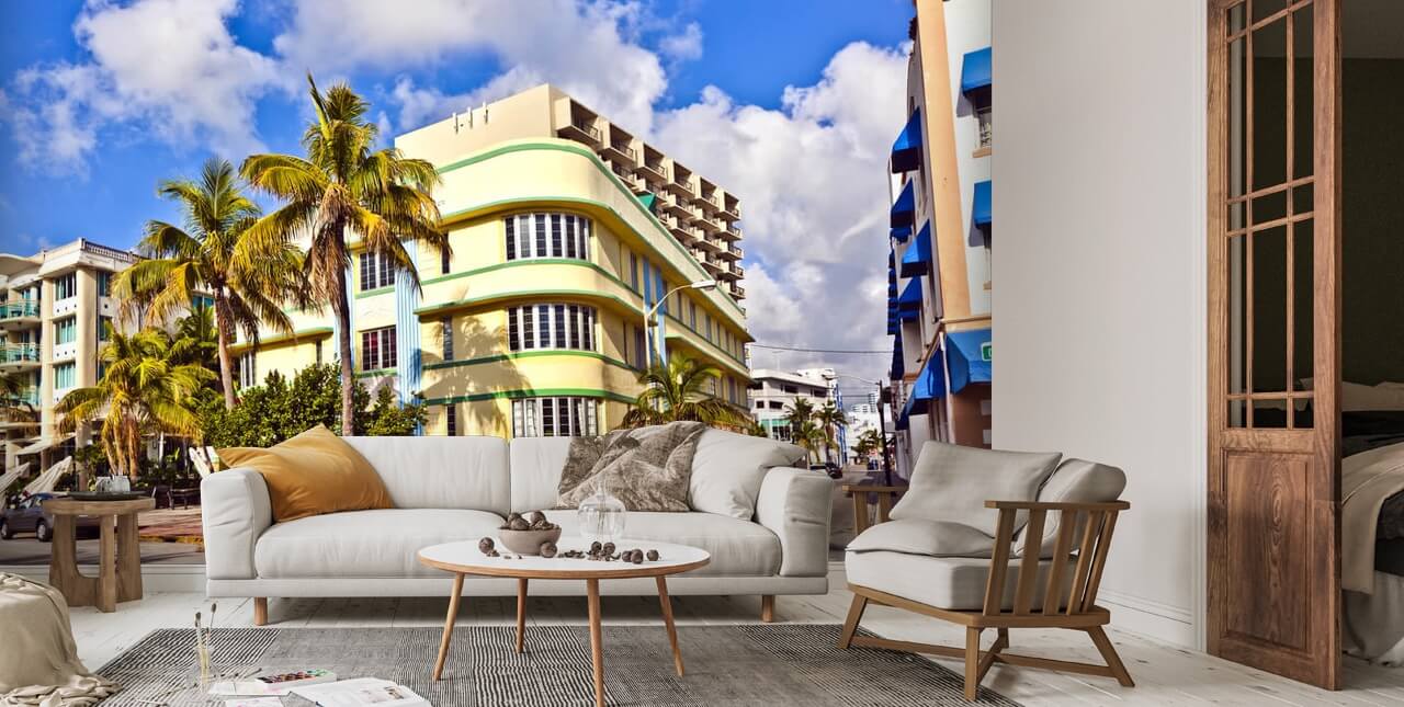 Miami Art Deco Retro väggmålning