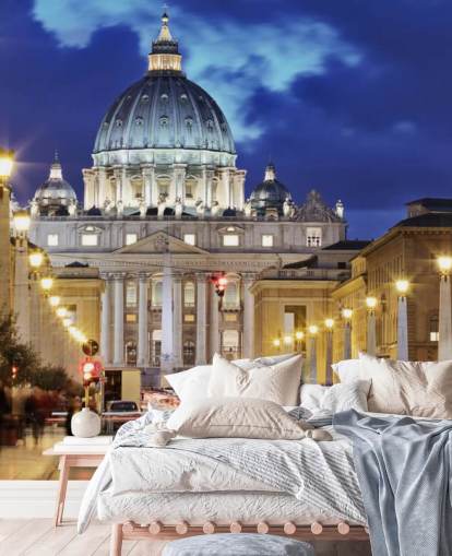 mural de papel pintado roma por la noche