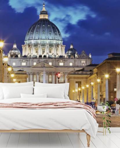 mural de papel pintado roma por la noche