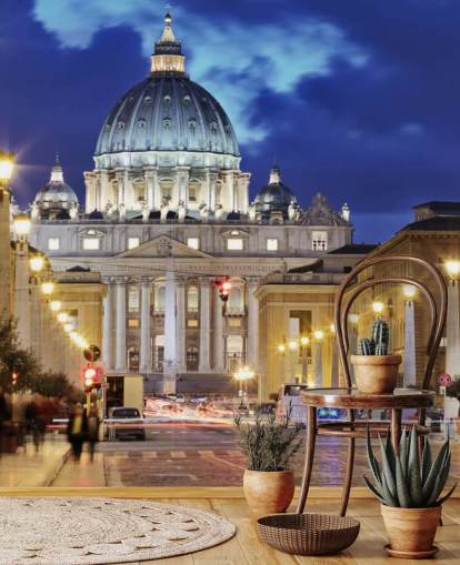 rome at night wallpaper mural