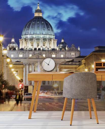 papier peint mural Rome la nuit