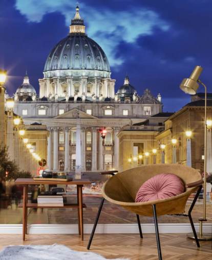 papier peint mural Rome la nuit