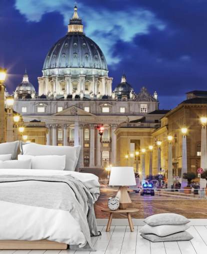 mural de papel de parede roma à noite