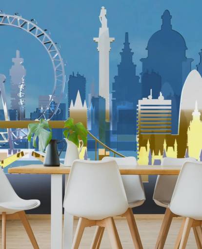 abstrakt london tapet