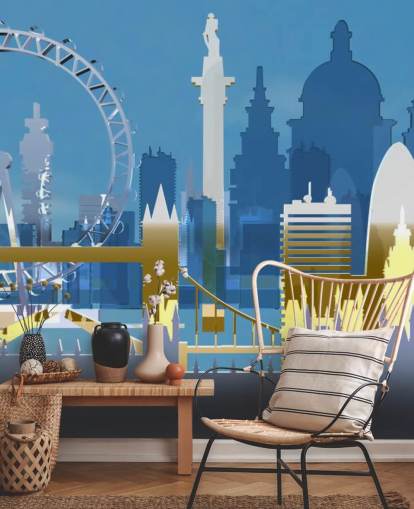 abstrakt london tapet