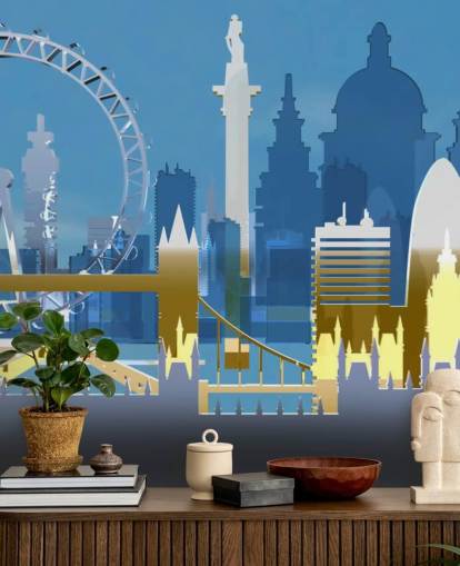 abstrakt london tapet
