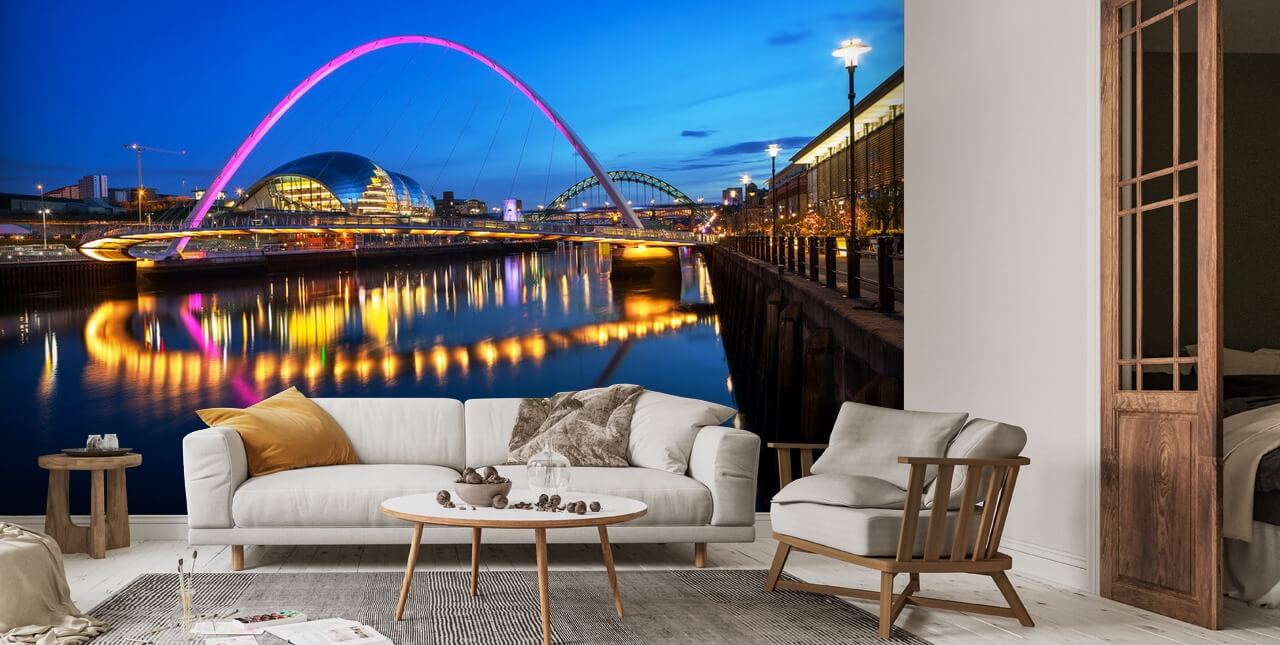 Millennium Bridge Newcastle Wallpaper Mural Wallsauce US