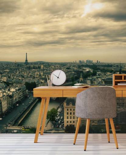 Skyline de París desde Notre Dame fondo de