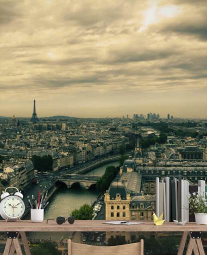 Paris Skyline från Notre Dame Wallpaper