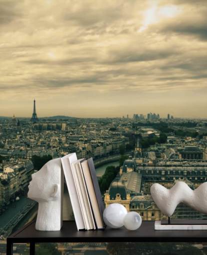 Skyline van Parijs van Notre Dame Wallpaper