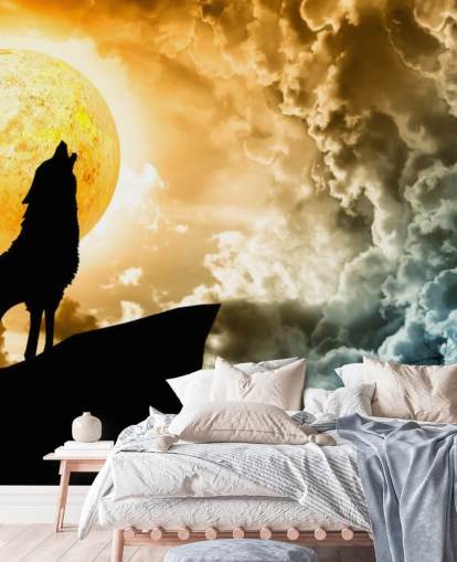 Fondo de pantalla de Lobo aullador Fondo de pantalla de Lobo aullador