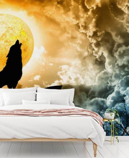Howling Wolf at Sunset Wallpaper Howling Wolf at Sunset Wallpaper