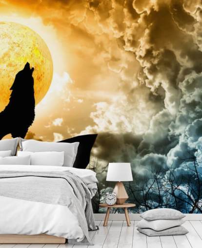 Howling Wolf at Sunset Wallpaper