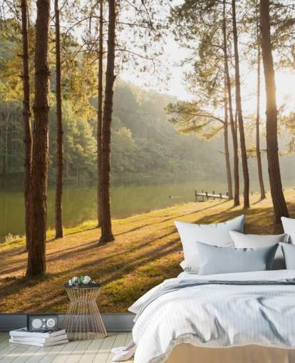 Papel de parede Forest by Lake