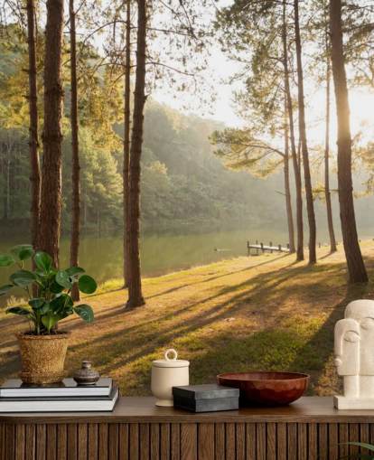 Papel de parede Forest by Lake