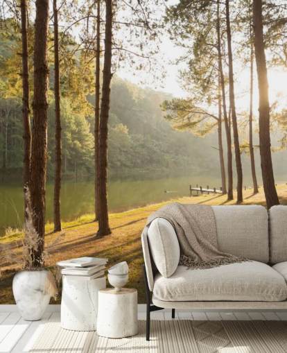 Papel de parede Forest by Lake