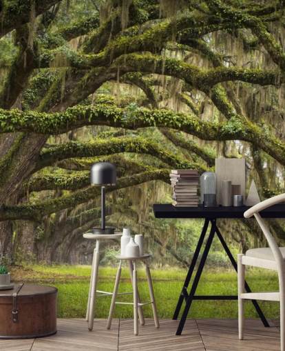 Carta da parati da appendere con tunnel di querce