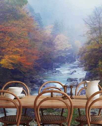 Sfondo Misty Autumn River