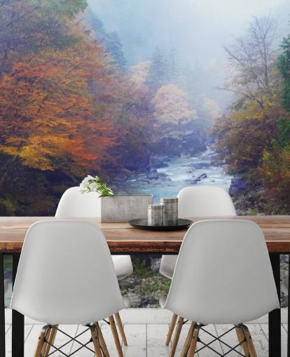 Misty Autumn River behang