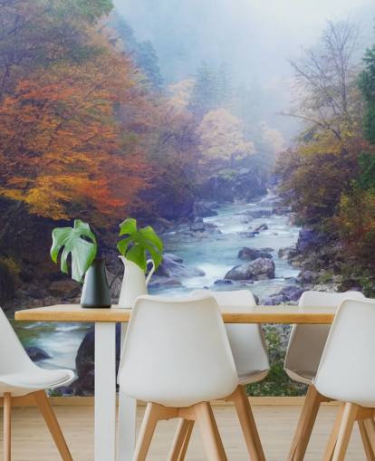 Papel pintado Misty Autumn River Papel pintado Misty Autumn River