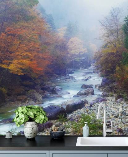 Sfondo Misty Autumn River