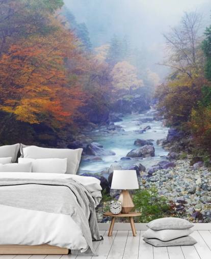 Papel pintado Misty Autumn River Papel pintado Misty Autumn River