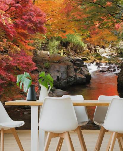 Herbst japanischer Fluss Wallpaper