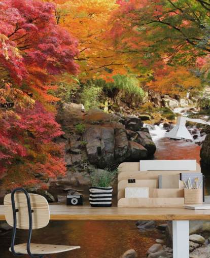 Autumn Japanese River Wallpaper