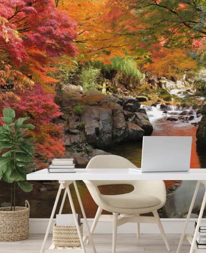 Autumn Japanese River Wallpaper