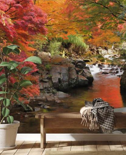 Autumn Japanese River Wallpaper