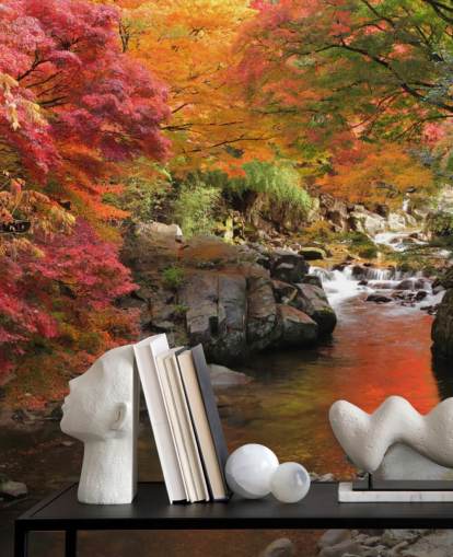 Autumn Japanese River Wallpaper