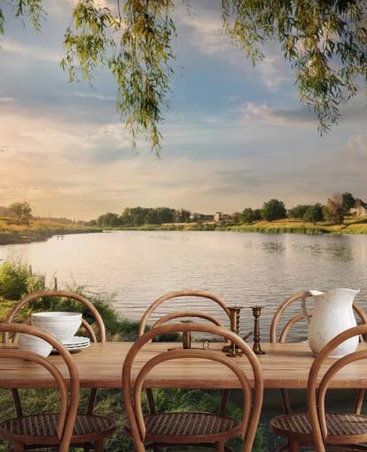 Carta da parati Fiume e Barche