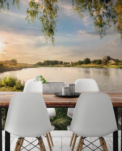 Carta da parati Fiume e Barche