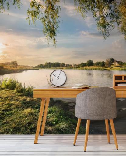 Carta da parati Fiume e Barche Carta da parati Fiume e Barche