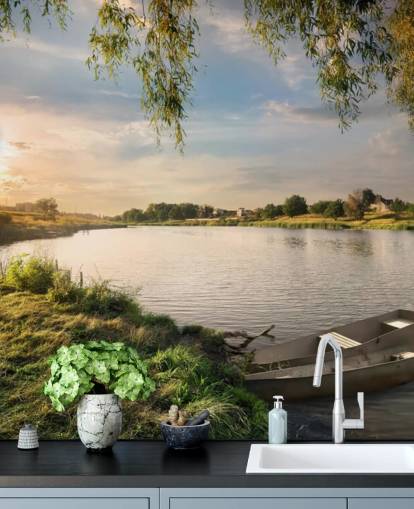 River and Boats Wallpaper