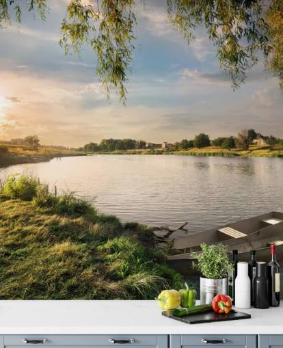 Fluss und Boote Wallpaper