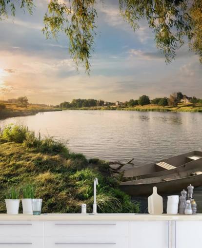 Carta da parati Fiume e Barche