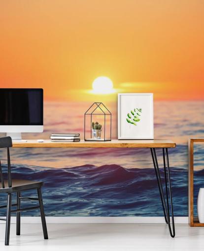 Sunrise Ocean Wall Muurschildering Sunrise Ocean Wall Muurschildering