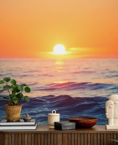 Sunrise Ocean Wall Muurschildering Sunrise Ocean Wall Muurschildering