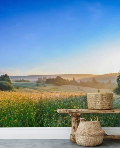 Blomst Meadow i sommer veggmaleri