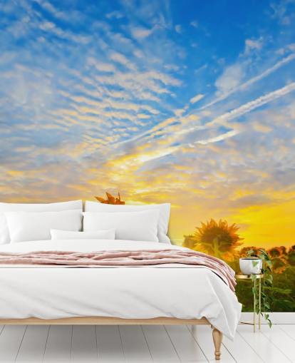 Girassóis no Sunrise Wall Mural