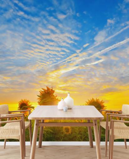 Sunflowers at Sunrise Wall Mural