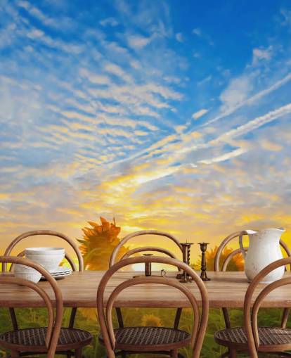 Sunflowers at Sunrise Wall Mural