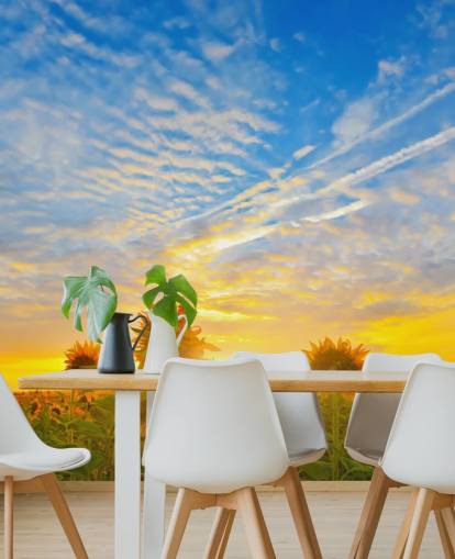 Sunflowers at Sunrise Wall Mural Sunflowers at Sunrise Wall Mural